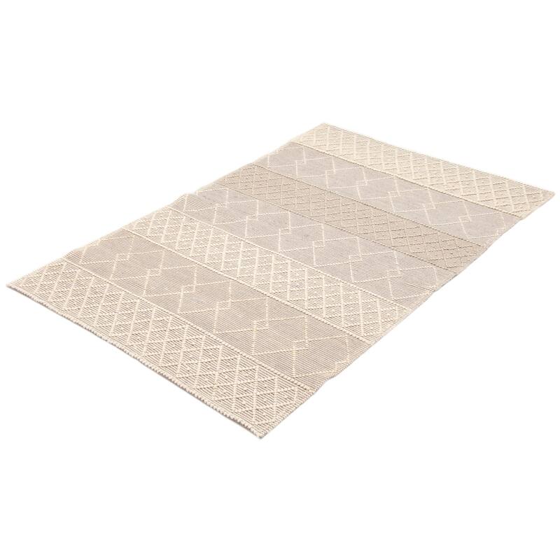 ECARPETGALLERY Braid weave Sienna Grey Wool Rug - 4'11 x 7'10