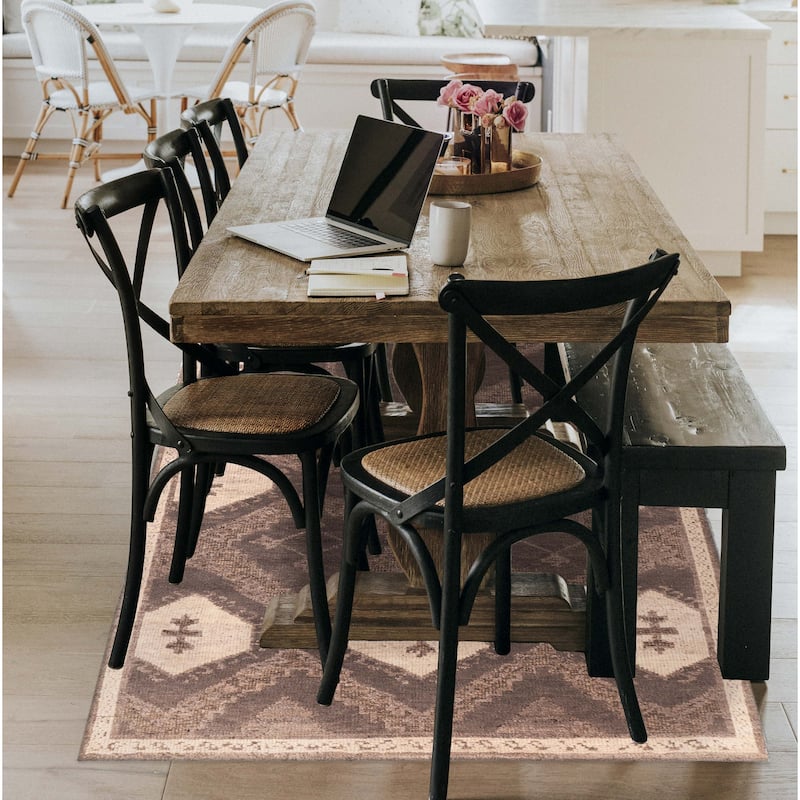 ECARPETGALLERY Hand-knotted Tangier Dark Brown Wool Rug - 5'1 x 8'5