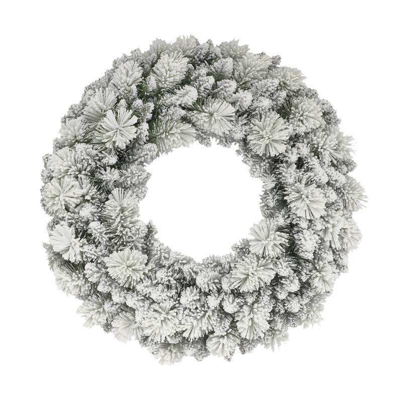 Puleo International 32" Flocked Spruce Wreath