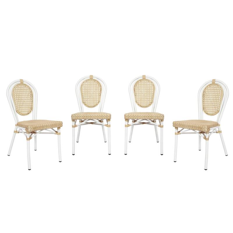 4 Pack All-Weather Commercial Paris Chairs with Metal Frames