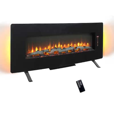48 inch Curved Front Wall Mounted Electric Fireplace