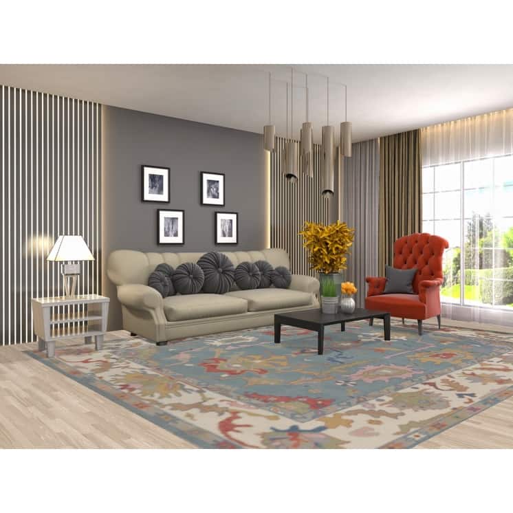 Oushak Oriental Area Rug Handmade Bedroom Wool Carpet - 9'2"x 11'8"