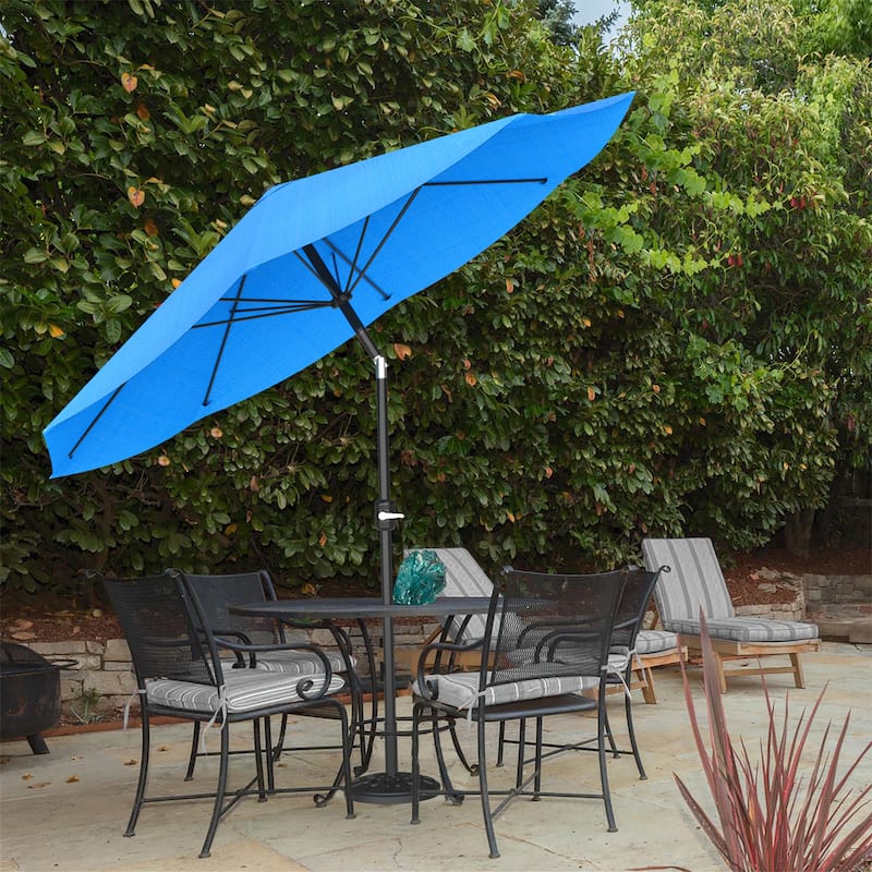 Pure Garden 10 ft Patio Umbrella with Auto Tilt and Hand Crank