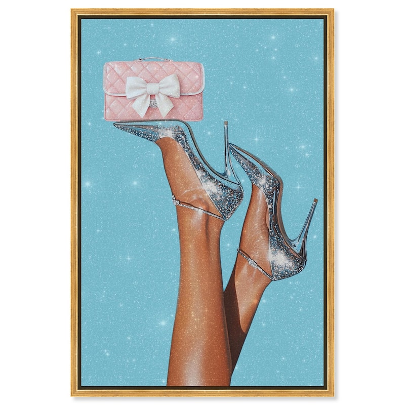 Clutch Purse on Display Canvas by Art Remedy - 24" x 36" - Gold