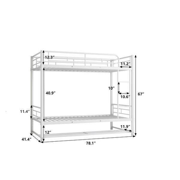 Twin Over Twin Metal Bunk Bed with shelf Bed Bath & Beyond 36719609