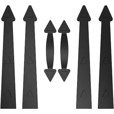 WINSOON Garage Door Magnetic Decorative Hardware Couch House 6 Pieces, Black Finish, Arrow Style