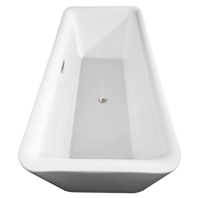 Wyndham Collection Emily 69-inch White Freestanding Soaking Bathtub