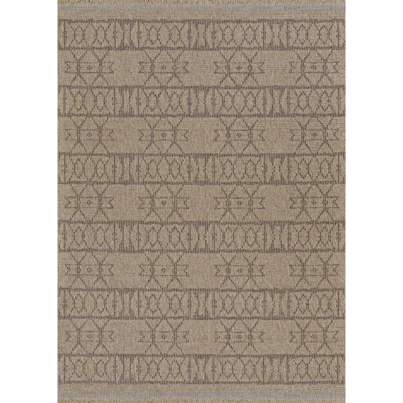 Dream Decor Rugs Triballe Briggs Brown Indoor Outdoor Area Rug - 5'3" x 7'6"