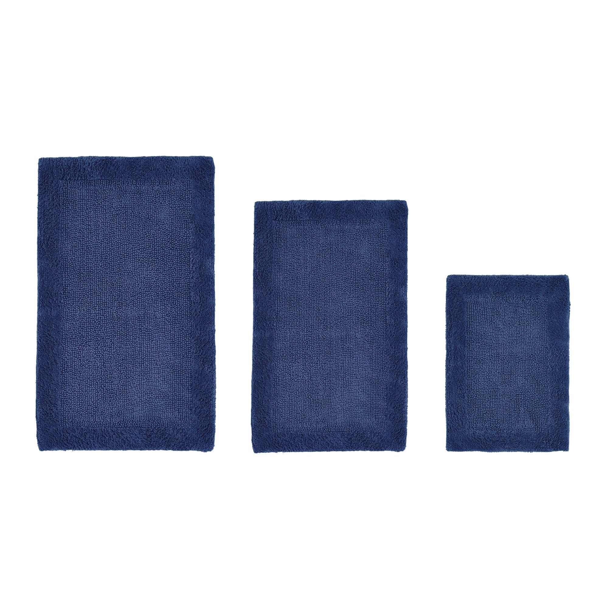 Better Trends Edge 3 Piece Bath Rug Set 100% Cotton Tufted Soft Water Absorbent Floor Mats for Shower Sink Machine Washable