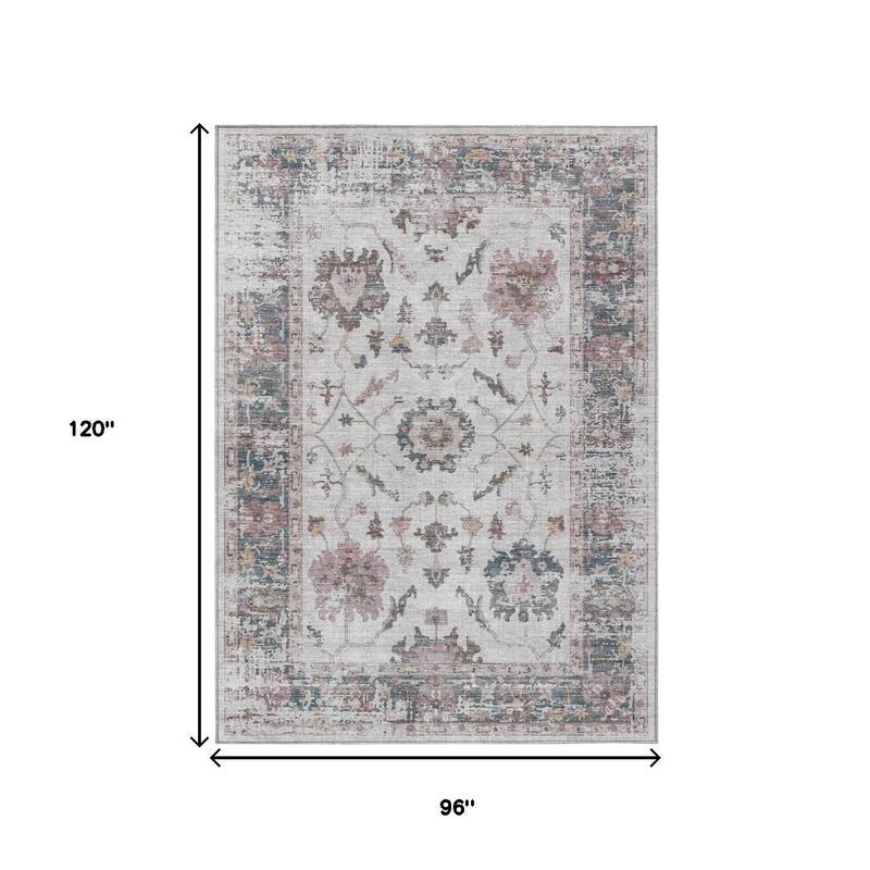 HomeRoots Floral Traditional Rectangle Outdoor Rug