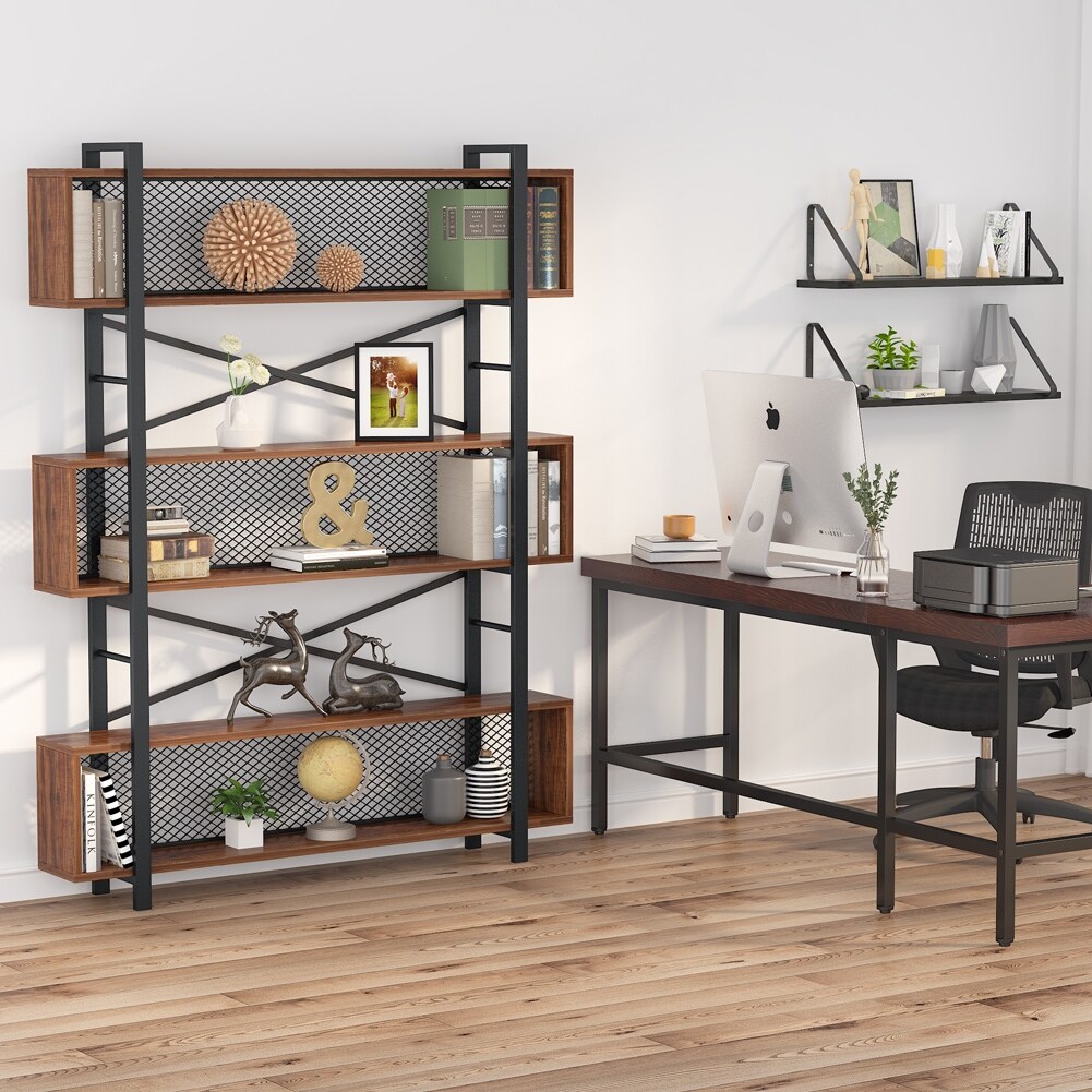 NEW Metal Wire Long Stacking Shelf Home Office Book Shelf Furniture 