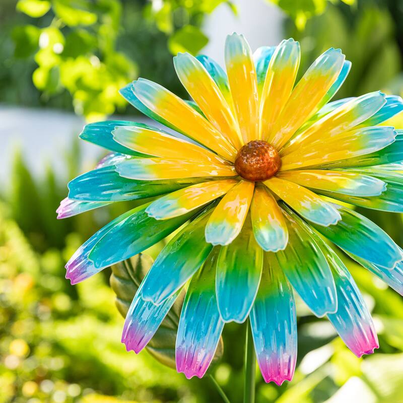 Glitzhome 41"H Garden Metal Flower Yardstake