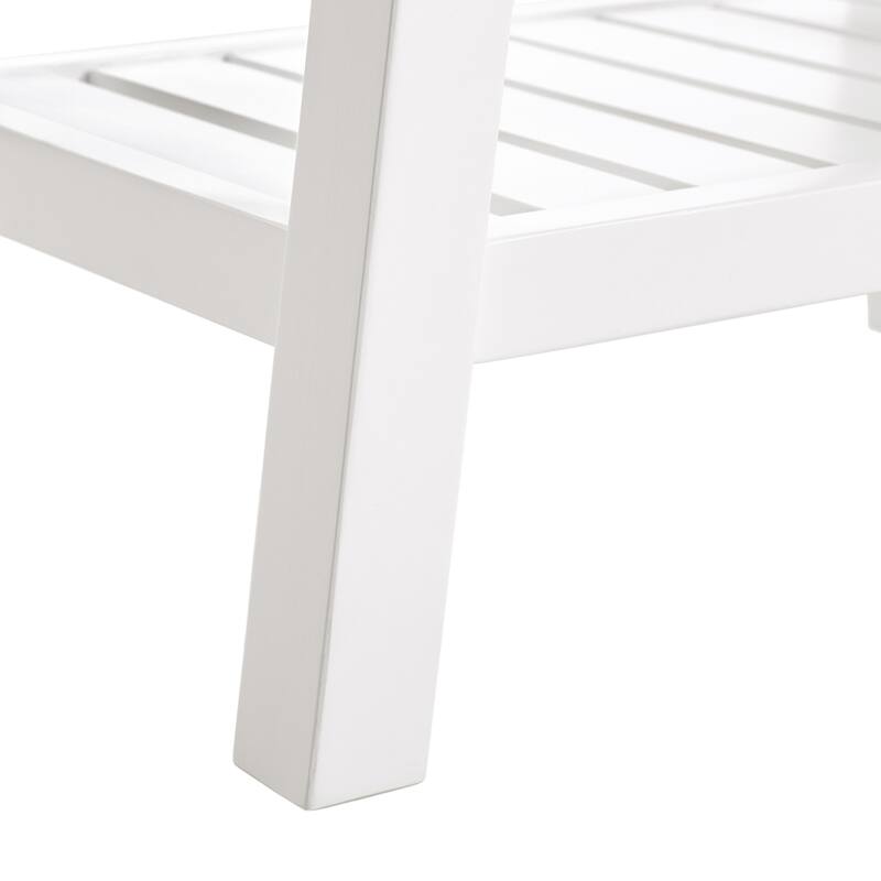 Alaterre Furniture Dorset Bench with Storage Shelf - White