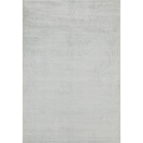 Silk Nature Print Contemporary Area Rug Hand-knotted Home Decor Carpet - 5'6" x 7'10"
