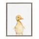 preview thumbnail 1 of 9, Sylvie Baby Duck Animal Print Portrait Framed Canvas Art, Gray 18 x 24