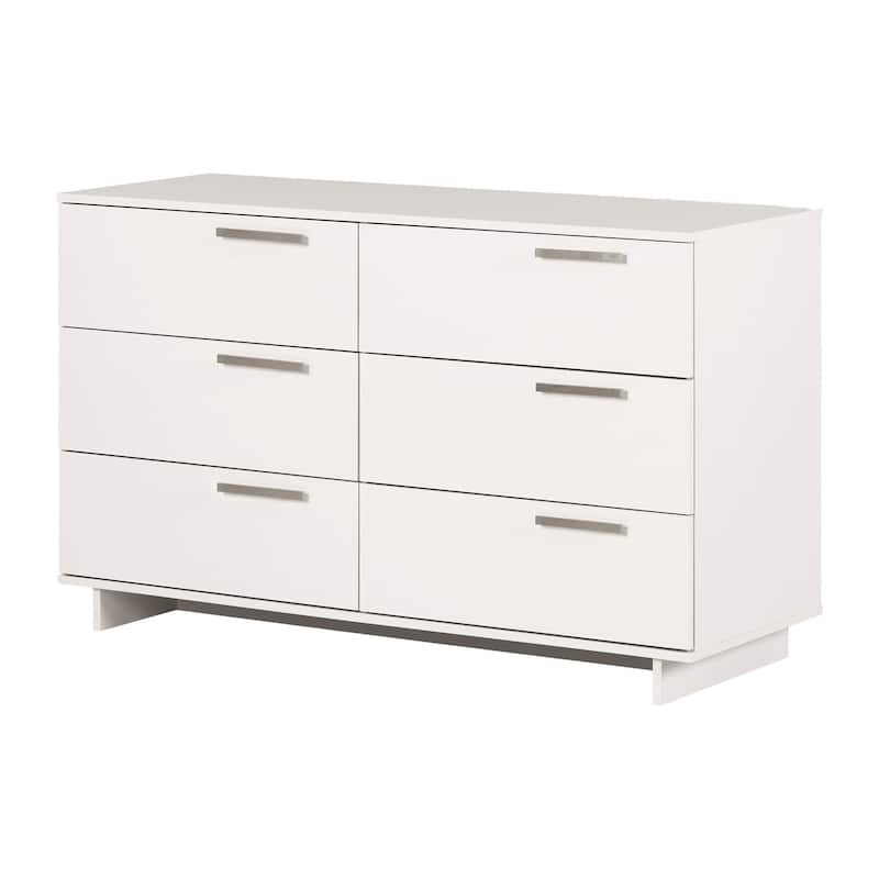 6-Drawer Pure White Dresser with Smooth Gliding Drawers, Clean Minimalist Style, and Spacious Bedroom Storage