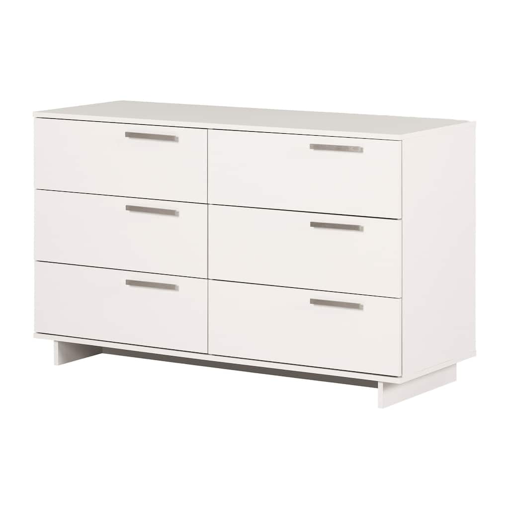 6-Drawer Pure White Dresser with Smooth Gliding Drawers, Clean Minimalist Style, and Spacious Bedroom Storage