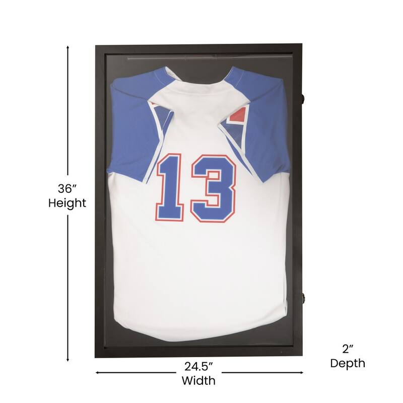 Wooden Jersey Display Case with Foam Board and Keyed Lock