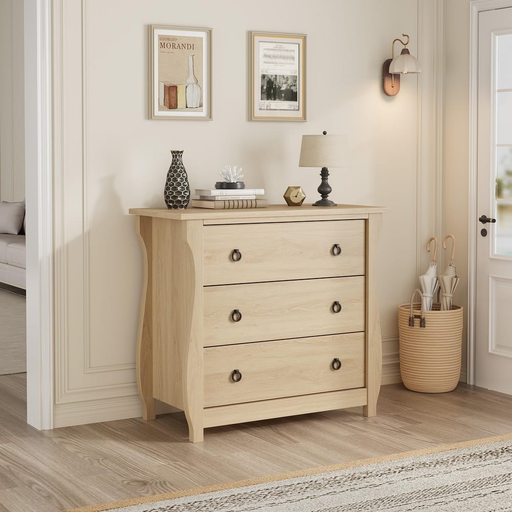 3/6/7 Drawer Dresser - Boho Dresser with Curved Legs, Freestanding Storage Chest Organizer