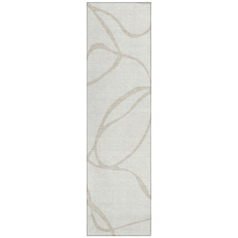 Machine Washable Indoor/ Outdoor Abstract Modern Chantille Rug