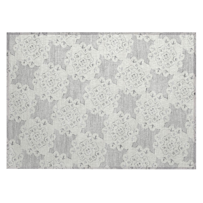 Machine Washable Indoor/ Outdoor Global Motif Chantille Rug