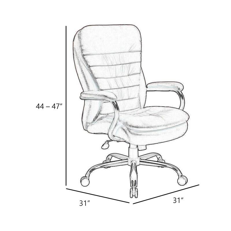 Ava Rolling Oversized Office Chair, Swivel, Black Vinyl, 400lbs