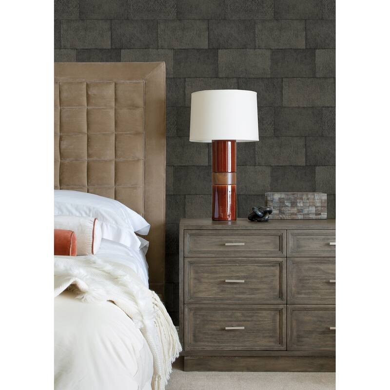 Advantage Lyell Charcoal Stone Wallpaper