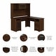 preview thumbnail 53 of 81, Cabot 60W L-Shaped Desk with Hutch and Storage by Bush Furniture