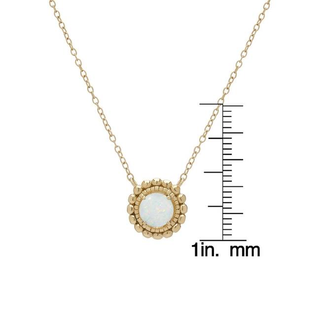 Victoria Townsend 14kt Gold over Sterling Silver Round Opal Bezel Pendant