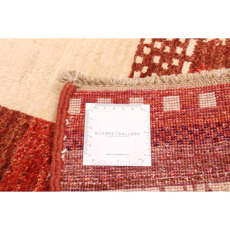 ECARPETGALLERY Hand-knotted Peshawar Ziegler Cream, Dark Copper Wool Rug - 5'6 x 8'0