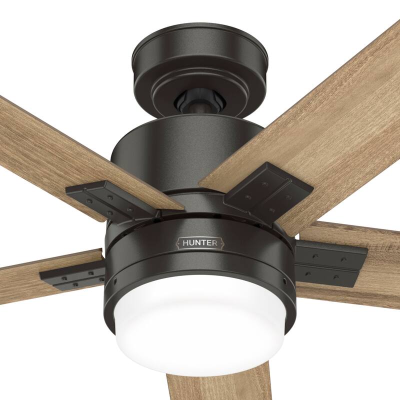 Hunter 52" Noble Bronze Ceiling Fan with LED Light Kit and Handheld Remote