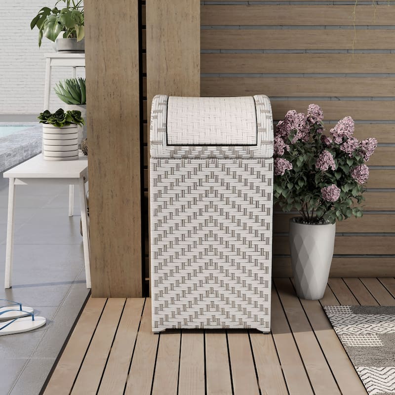 Alat Contemporary Wicker Outdoor Deck Storage Hamper by Furniture of America