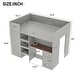 preview thumbnail 4 of 7, Wood Full Size Loft Bed with Built-in Wardrobe, Desk, Storage Shelves