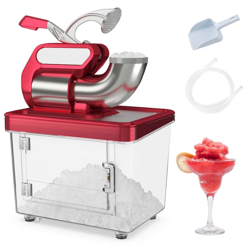 Commercial Snow Cone Machine Stainless Steel Shaved Ice Machine - Red