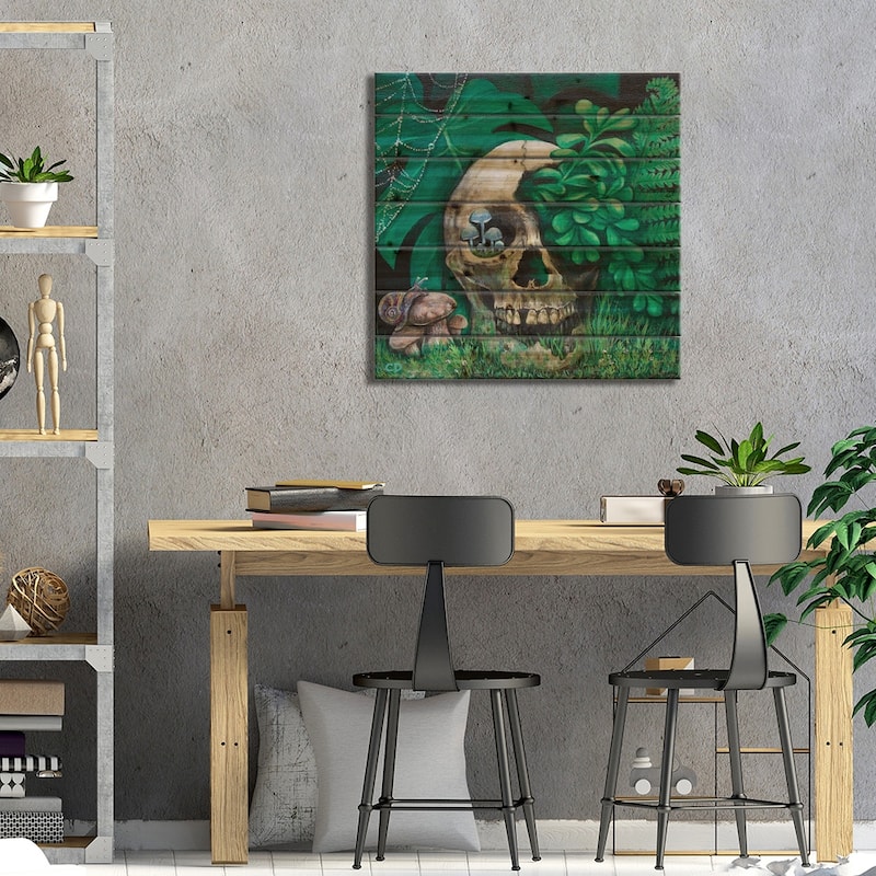 Haunted Garden Print On Wood by Cyndi Dodes - Multi-Color