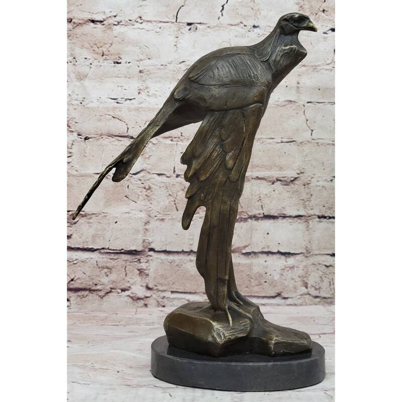 Bird Of Prey Vulture Bronze Statue Sculpture Figure On Marble Base 10 Inches X 9 Inches