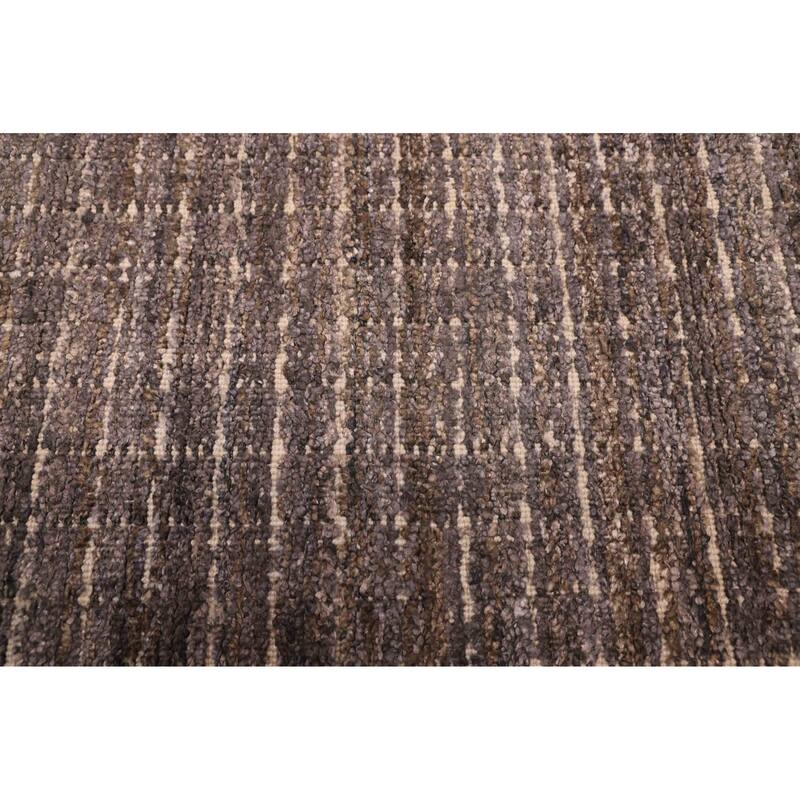 ECARPETGALLERY Hand Loomed Ananda Dark Grey Silk Rug - 8'6 x 11'6