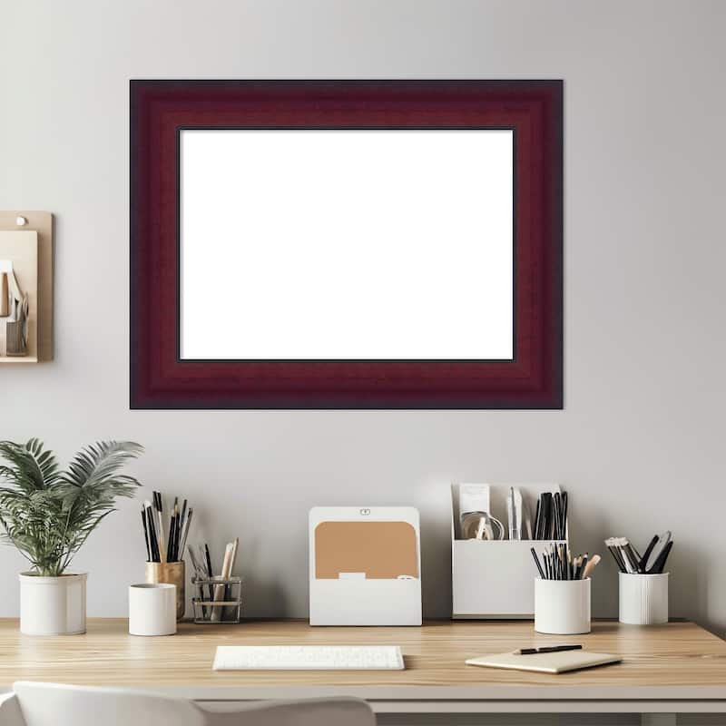 Amanti Art Canterbury Cherry Framed Dry Erase Magnetic Board