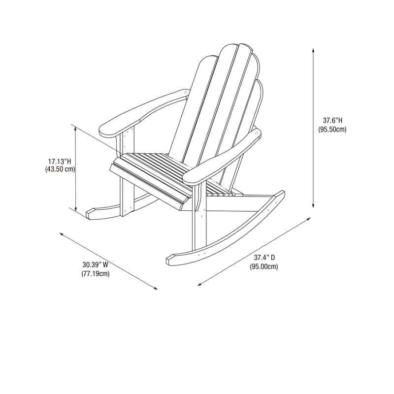 Gavil Indoor/Outdoor Solid Wood Adirondack Rocking Chair