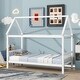 preview thumbnail 37 of 44, Twin Size Solid Wood House Frame Platform Bed, with Headboard and Footboard, with Underbed Storage Space, Minimalist Kids Bed White