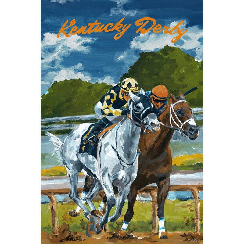 'Louisville Kentucky Derby' Painting Print on Wrapped Canvas