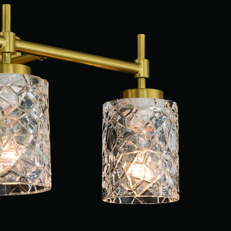 Acroma Dimmable Bathroom Vanity Light with Water Ripple Clear Shade