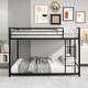 preview thumbnail 1 of 6, Black Full over Full Size Metal Bunk Bed Frame with Safety Guard Rails Full over Full - Black