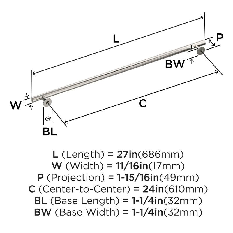 Amerock BP54052 Radius 24" Center to Center Bar Appliance Pull