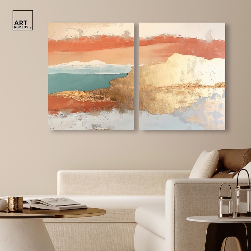 Earthy Glow I Canvas Set of 2 by Art Remedy, Gallery Wrapped