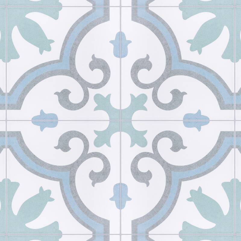 Merola Tile Lacour Aqua 9-3/4" x 9-3/4" Porcelain Floor and Wall Tile