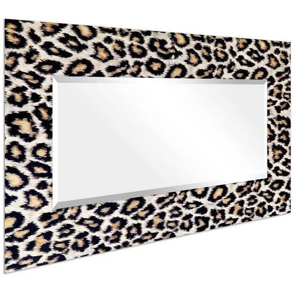 Shop Leopard Rectangular Beveled Wall Mirror On Free Floating Tempered Glass Clear 72 X 36 Overstock 31415063