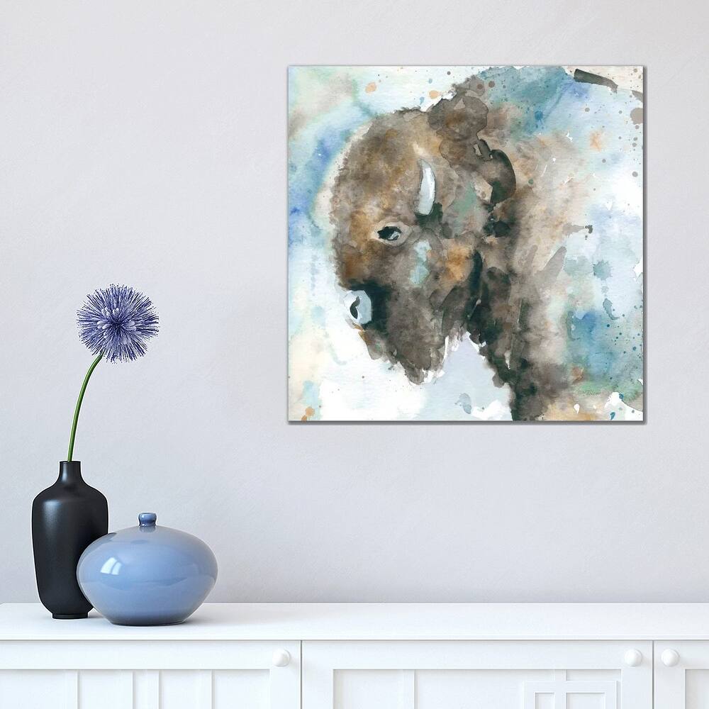 iCanvas "Buffalo On Blue" by Carol Robinson Canvas Print