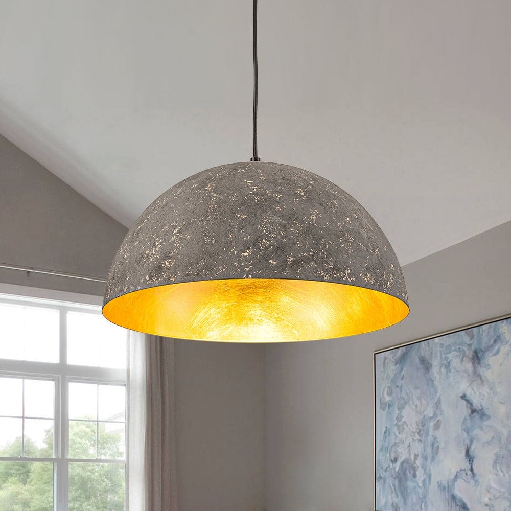Industrial Oversized Metal Dome Pendant Light - Modern Farmhouse