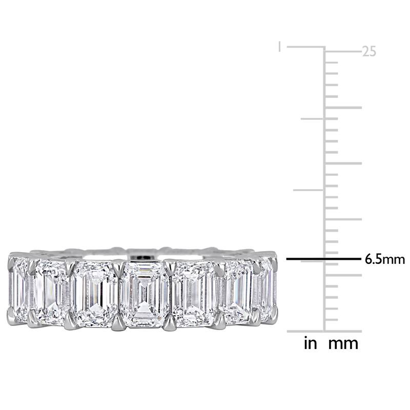 Miadora 11 1/3ct TDW Certified Emerald-Cut Diamond Eternity Ring in 18k White Gold